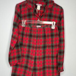 Laura Scott Flannel Pajamas Small Red Plaid Button Down Top Elastic Waist Pants